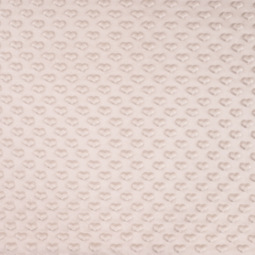 Minky Fleece "Herz" helles beige - sand